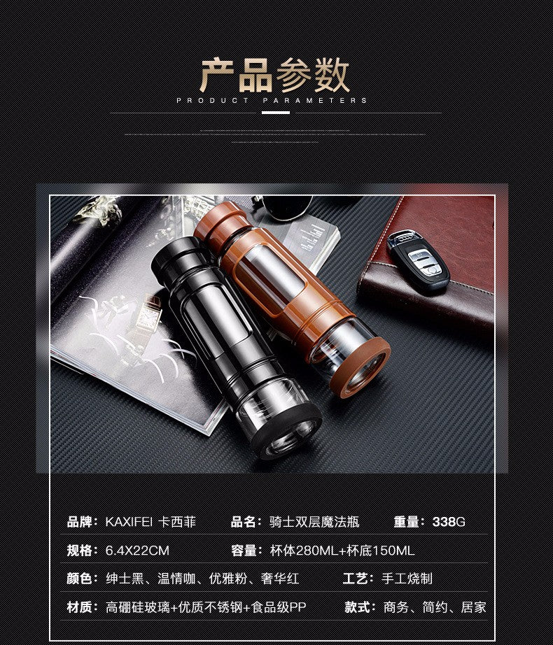 High quality 430ML Glass water bottle with tea infuser water tea bottle heat-resisting 4 colors