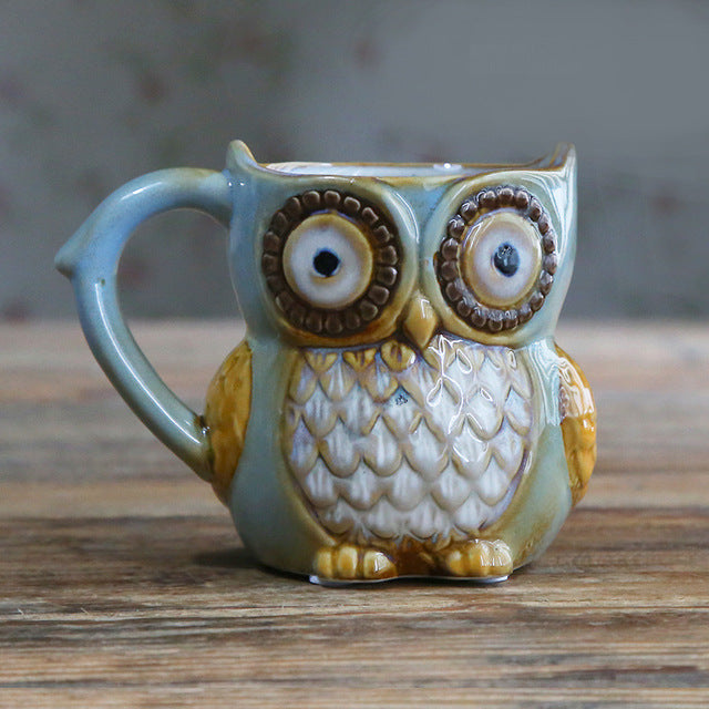 Owl 300ml Cartoon Coffee Ceramic Milk Tea Breakfast Morning Coffee Funny Gift Collection
