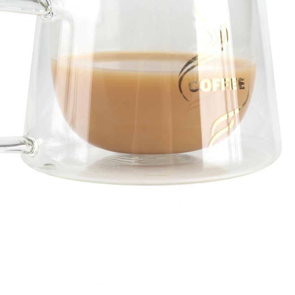 Double-Wall Insulated Glass Coffee Cup Glass Cup Office Garden Cafe Home Heat Resistant Mug Glassware Coffee Tea Milk Cafe Cup