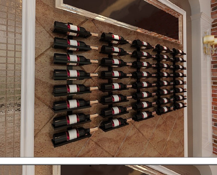 Iron Wall Mounted Wine Holder European-style Tilted/Straight Wine Rack Red Wine Champagne Bottle Display Stand Rack Organizer