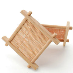 CJ268 Natural 1pc 100% Bamboo Wood Trays For Tea Trays 7cm*7cm Creative Chinese Word Jing Concave Cup Mat