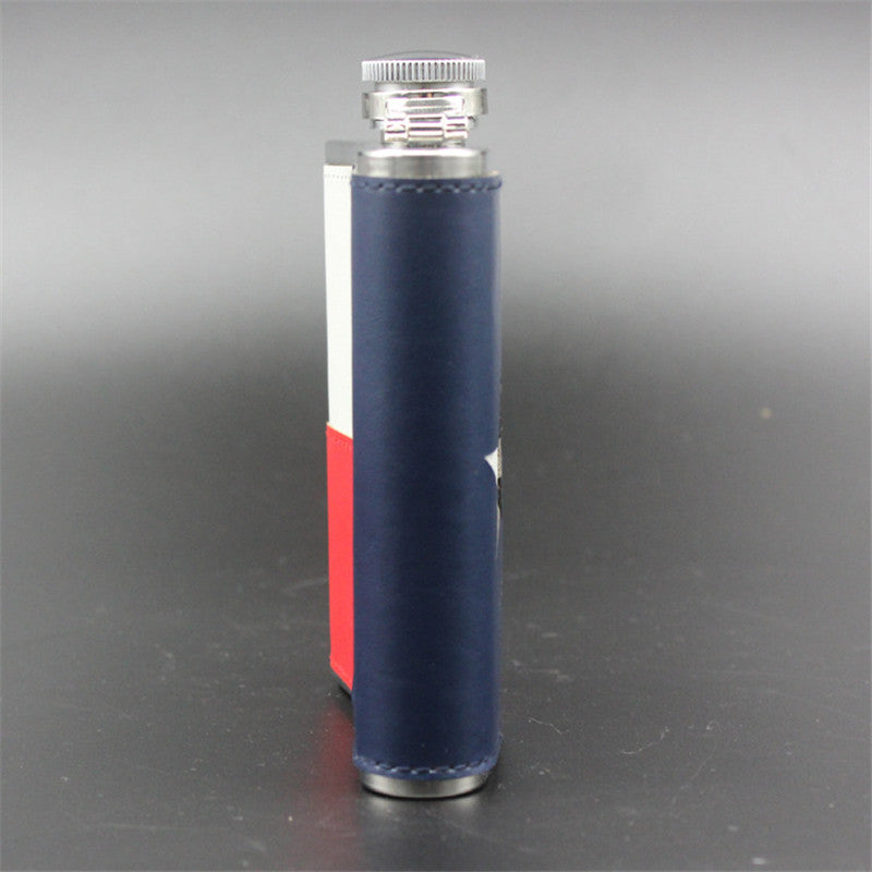High Quality 7 oz Blue and White Portable Stainless Steel Hip Flask Whiskey Wine Pot Out Door Drinkware