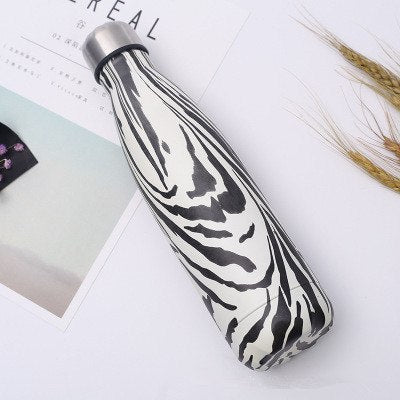 HELLOYOUNG 7 Color Vacuum Flask for water bicycle Stainless Steel Kettle Vacuum Marble Texture Flask Water Bottle for outdoor