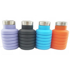 500ML Portable Silicone Water Bottle Retractable Folding Coffee Bottle Outdoor Travel Drinking Collapsible Sport Drink Kettle