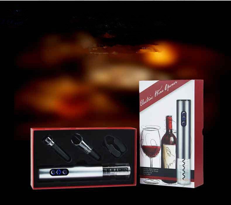 4pcs Aluminum Alloy Red Wine Opener Electric Wine Bottle Opener Vacuum Stopper Pourer Gift Set For Christmas Bar Accessories