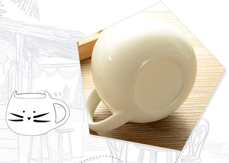 HELLOYOUNG Cute Cat Coffee Mug Animal Milk Mug Ceramic Creative Coffee Porcelain Tea Cup Nice Gifts