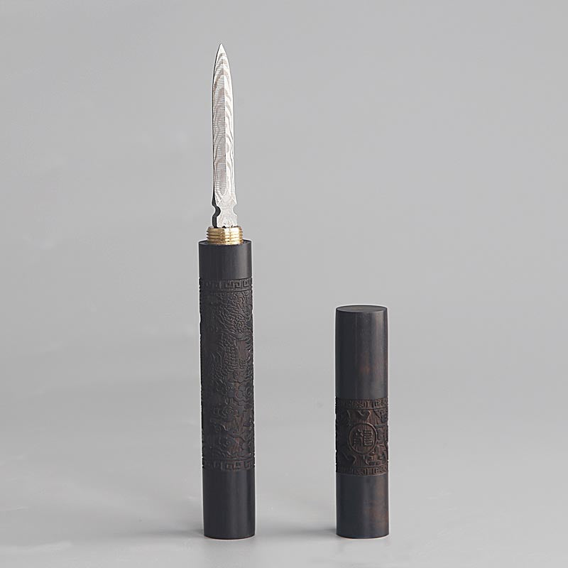 Creative Pure Stainless Steel Tea Knife Office Tea Ceremony Accessories Pattern Vintage Big Needles Cutter Puer Tea Pry Tools