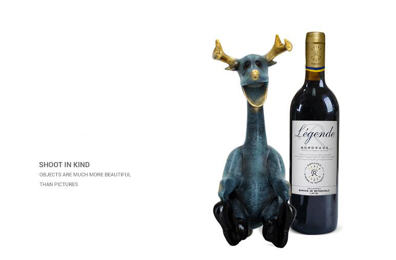 European Resin Drunk Deer Wine Rack Livingroom Office Wine Bottle shelf Home Furnishing Decoration Modern Wine Holder Crafts