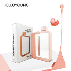 HELLOYOUNG A5 Notebook Paper Tritan Plastic Material Water Bottle Handy Portable Flat Kettle Sport Drinking Water Bottle 380ml