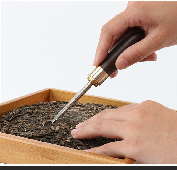 Natural Wood Tea Sets Brush Kungfu Teapot Tea Tray Cleaning Tools Stainless Puerh Tea Knife Needle Accessories Two-In-One