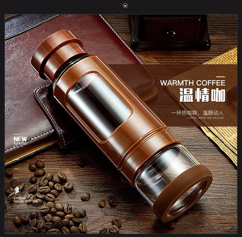 High quality 430ML Glass water bottle with tea infuser water tea bottle heat-resisting 4 colors