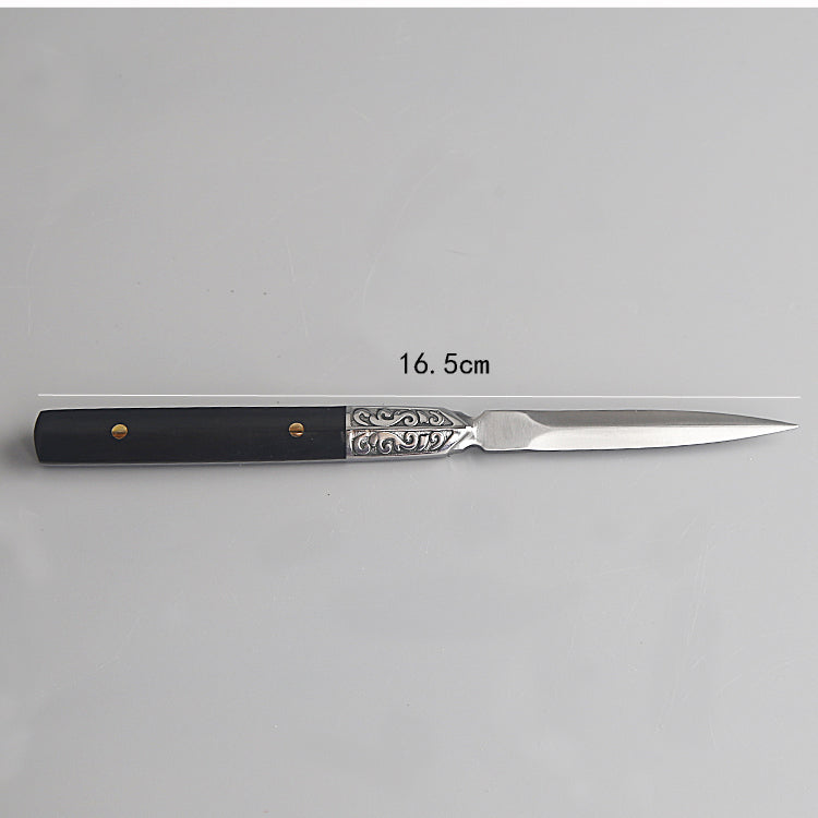 Creative Pure Stainless Steel Tea Knife Office Tea Ceremony Accessories Pattern Vintage Big Needles Cutter Puer Tea Pry Tools