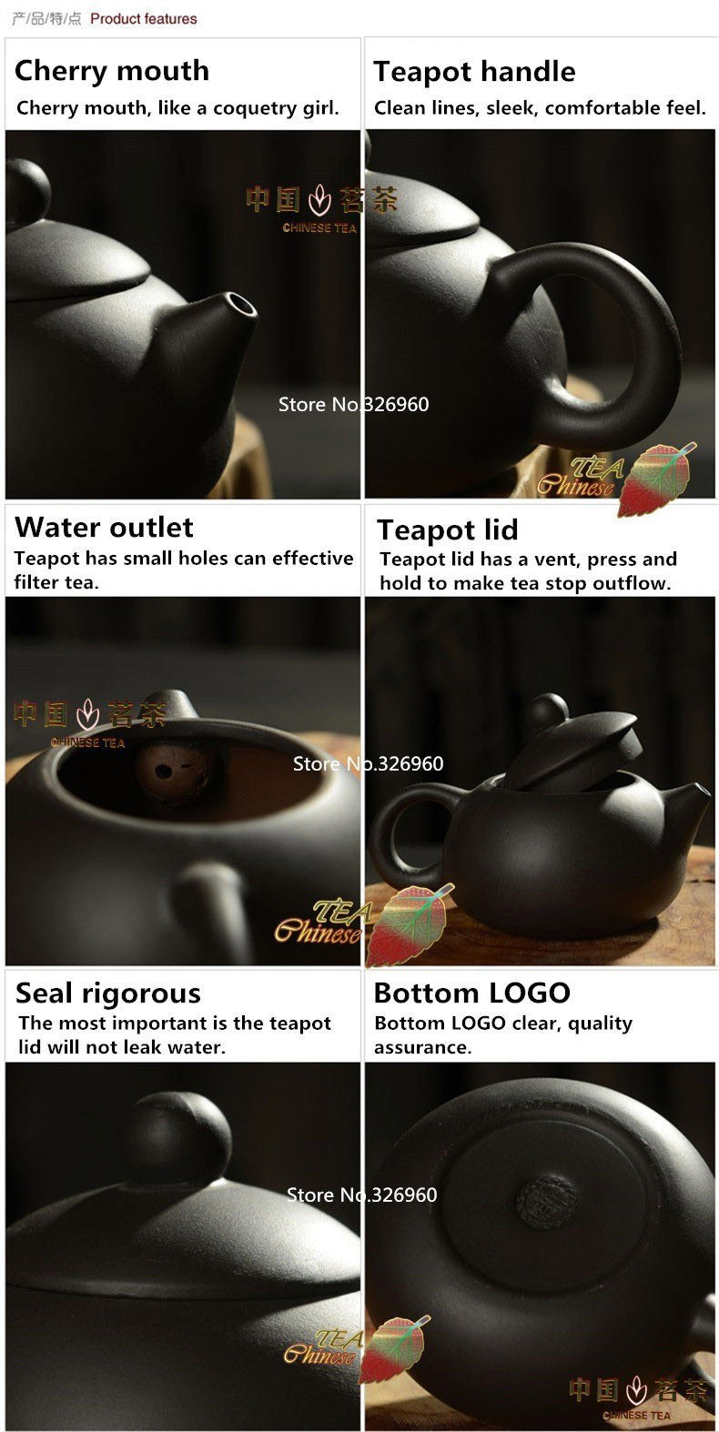 CJ239 Handmade Purple Clay Tea Set Traditional Teapot Zisha Tea Service  Chinese Kung Fu Tea Kettle Chinaware Made in China