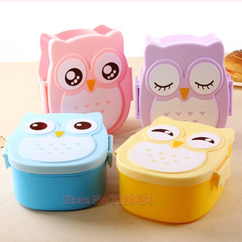CJ004 Bento box Cartoon cute owl Japan jogo de panelas Bento Lunch meal box tableware Easy-Open microwave oven