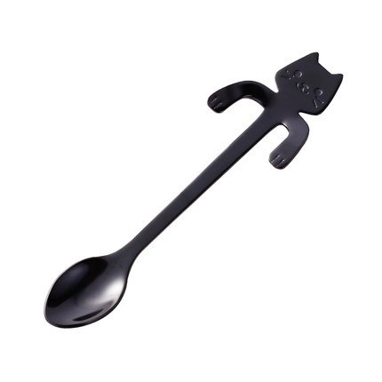 Coffee&Tea Spoon Mini Cat Long Handle Creative Spoon Drinking Tools Food grade Stainless Steel Kitchen Flatware Tableware