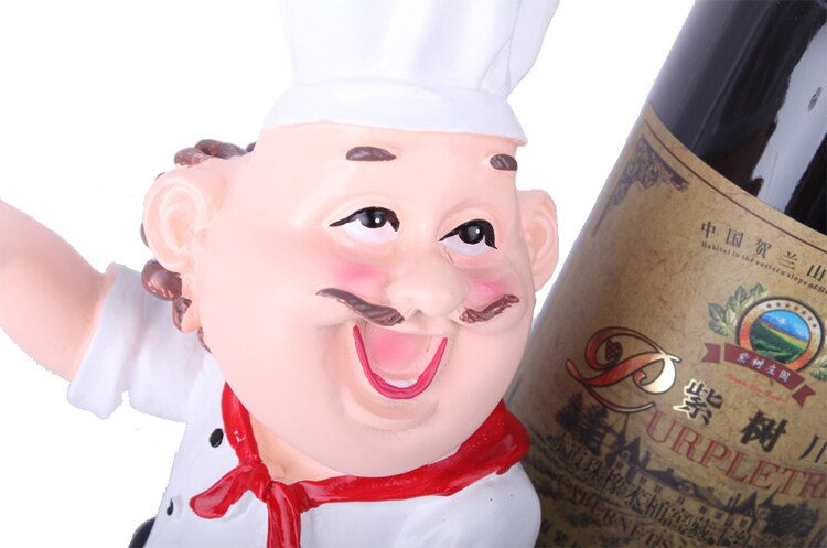 Resin Chef Wine Rack Wine Stand Cook Wine Bottle Holder Home Wine Ornaments Shelf Crafts Rack Shelf for Party