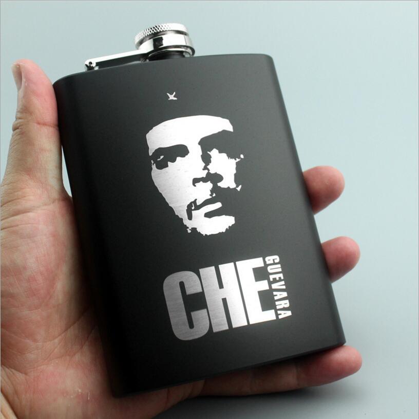 8OZ Ounce Elvis Skull KGB Godfather Stainless Steel Black Whiskey Vodka Hip flask Portable Flagon Alcohol Bottle