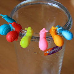 CJ058 Cute Snail Shape 10 pcs/Set Tea Bag Clip Cup Mug Tea Infusers Strainer Clips Party Decor Silicone Tea Bag Holder