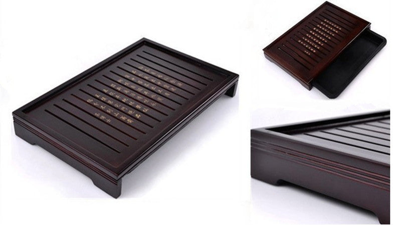 CJ186 Hot Sale Kung Fu Tea Set Natural Solid Wooden Tea Tray Rectangular Wood Traditional Puer Tea Tray Big Size