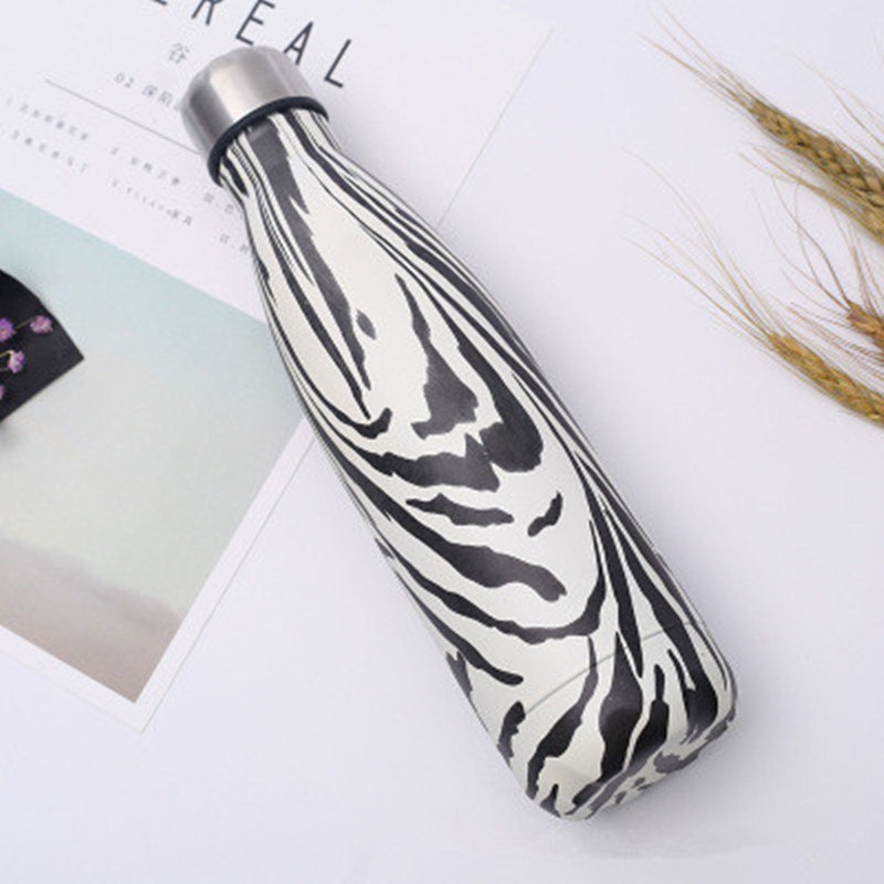 HELLOYOUNG 7 Color Vacuum Flask for water bicycle Stainless Steel Kettle Vacuum Marble Texture Flask Water Bottle for outdoor