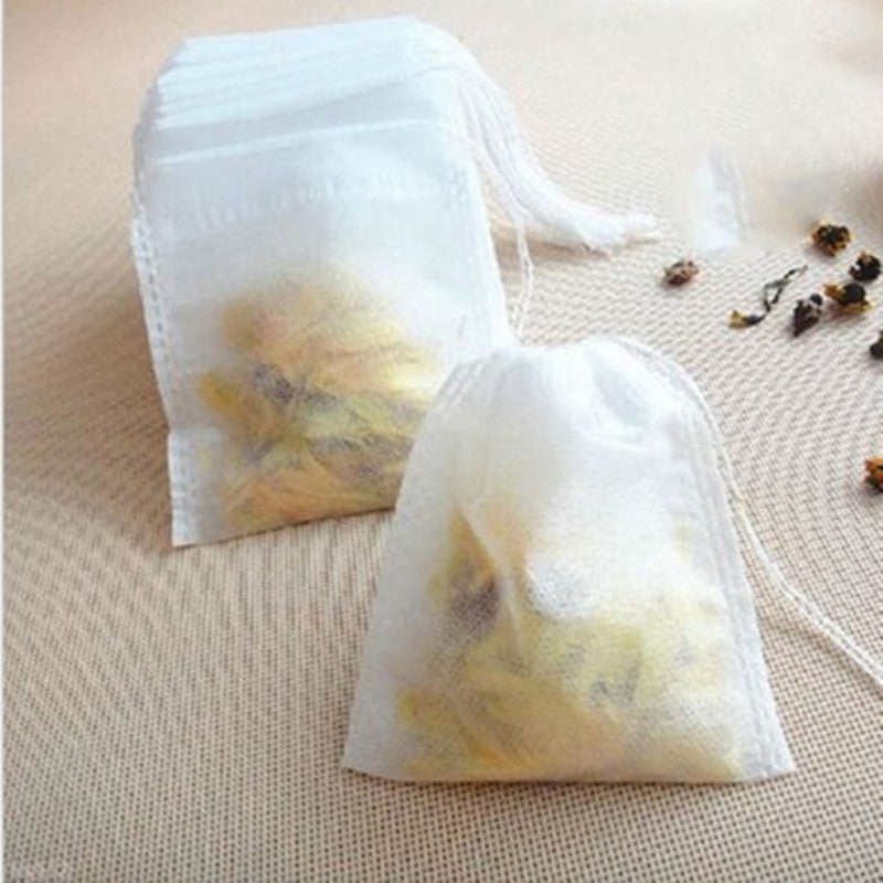 CJ171 New Teabags 100 Pcs Lot 5.5 x 7CM Empty Tea Bags With String Heal Seal Filter Paper for Herb Loose Tea bag Clean Health