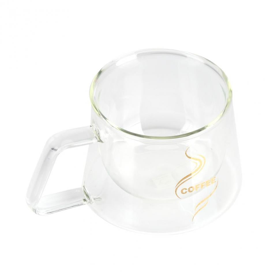 Double-Wall Insulated Glass Coffee Cup Glass Cup Office Garden Cafe Home Heat Resistant Mug Glassware Coffee Tea Milk Cafe Cup