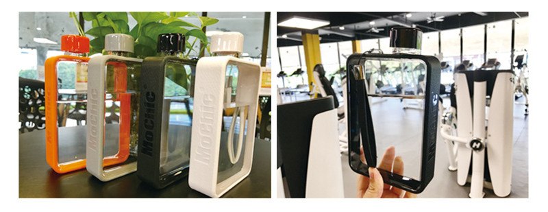 HELLOYOUNG A5 Notebook Paper Tritan Plastic Material Water Bottle Handy Portable Flat Kettle Sport Drinking Water Bottle 380ml