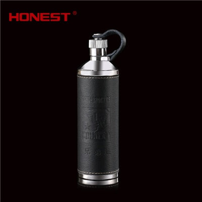 10oz Luxury Hip Flask Stainless Steel Flask Liquor Portable With Box As Gift Cylinder Design Leather Flask Whisky Bottle
