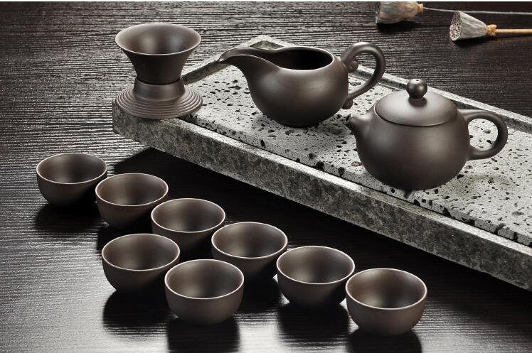 Yixing Purple sand tea set black/red ceramic kung fu Teapot, handmade Purple sand teapot teacup gaiwan Tureen tea ceremony