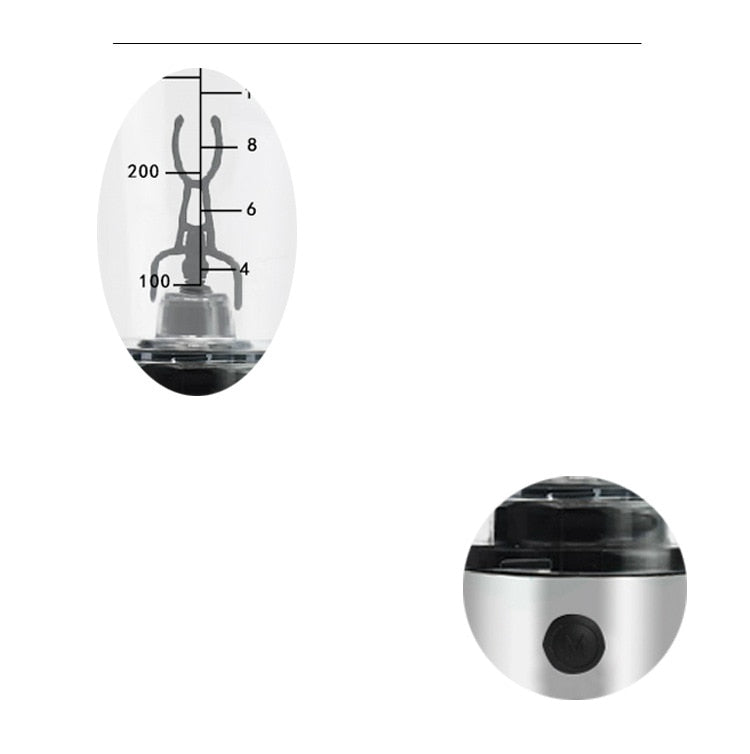 New Protein Powder Shakes Bottle Leakproof Lid Stainless Steel Electric Shaker Water Bottle Auto Stirring Coffee Glass 450ml