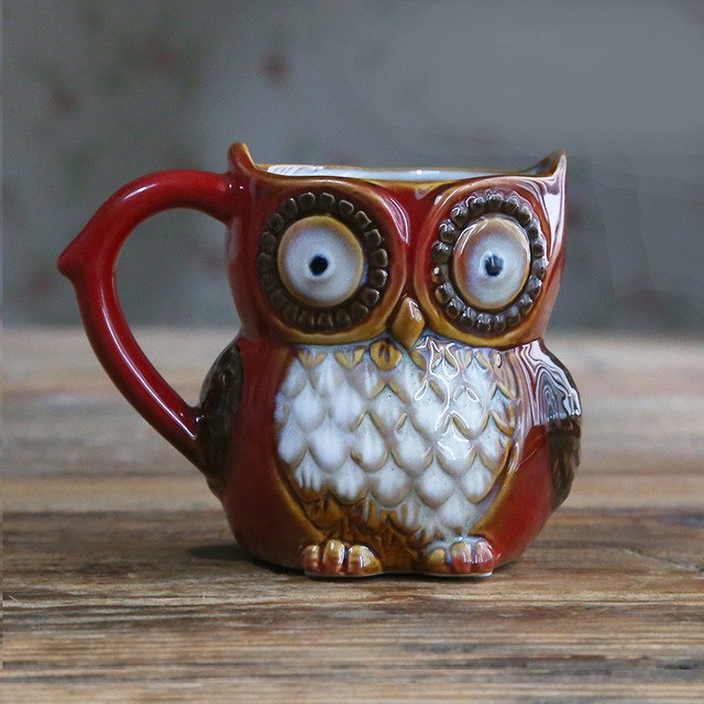 Owl 300ml Cartoon Coffee Ceramic Milk Tea Breakfast Morning Coffee Funny Gift Collection