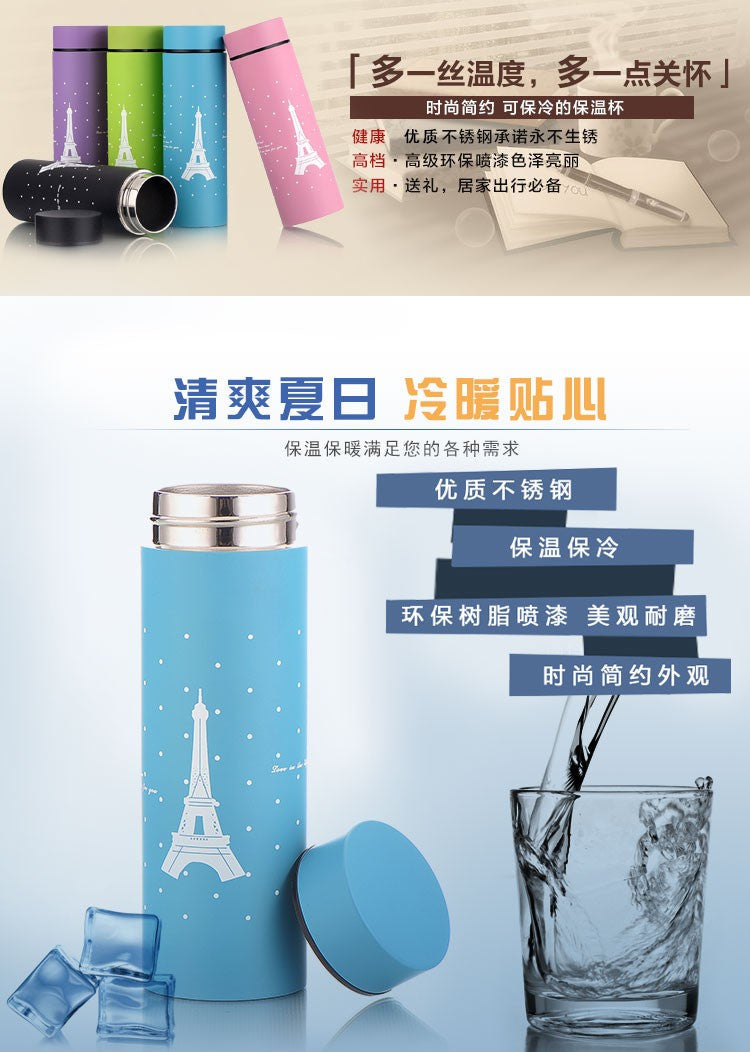 CJ018 Stainless steel Heat insulating bottle Tower Small Straight bottle Creative Water Bottle Portable Drinkware