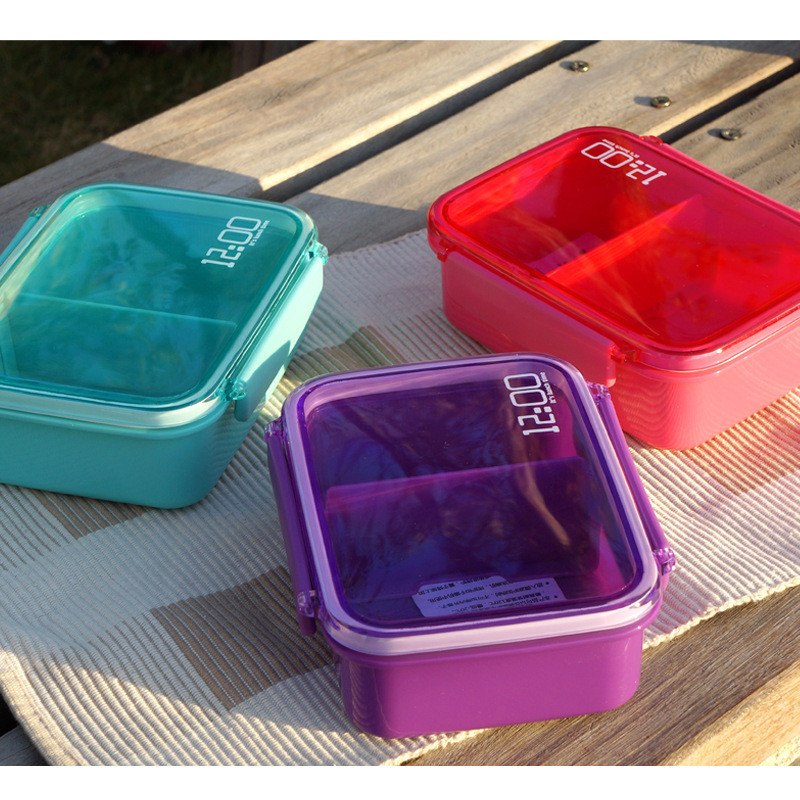 CJ012 Bento box Cartoon cute Single sealed plastic lunchbox square box can microwave sandwiches Food Container Meal Box