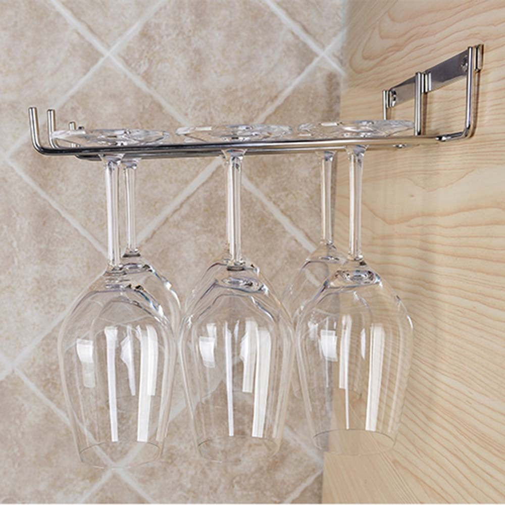 Hanging Metal Wine Cup Rack Silver/Gold Bar Single/Double Rack Wine Stemware Glass Bottle Goblet Inverted Holder
