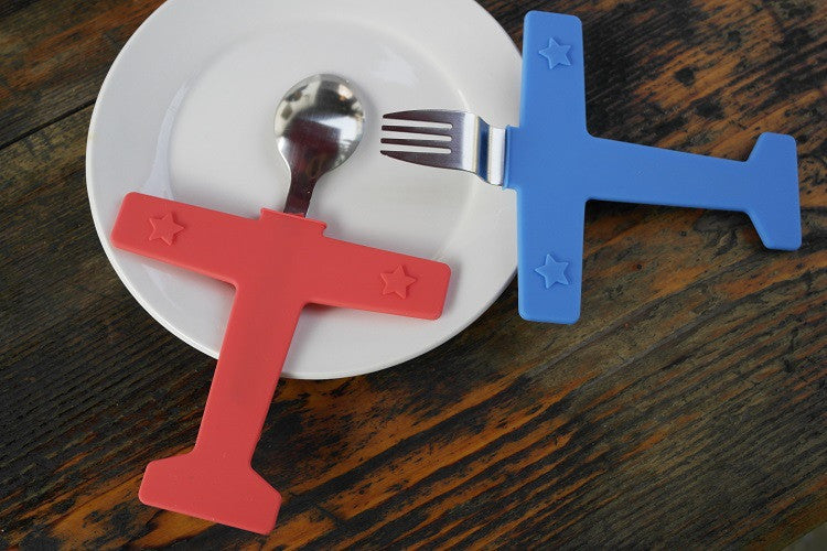 CJ105 Airplane set 2 Pieces/set creative children fork Steak fork tableware