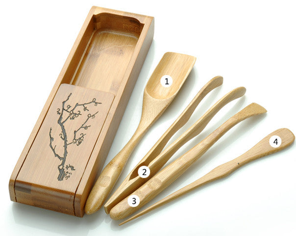 CJ253 Tea Spoon Kit Box Folding Tea Tools Set 120 Degrees Folding Rotation Tea-leaf Clean Clip tea-set