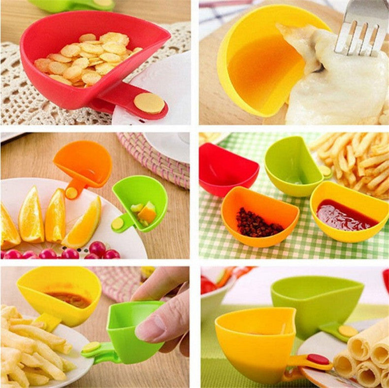 CJ135 Dip Bowl for Assorted Salad Sauce Ketchup Jam Flavor Sugar Spices Dip Clip Cup Bowl Saucer Kitchen Accessories gadgets