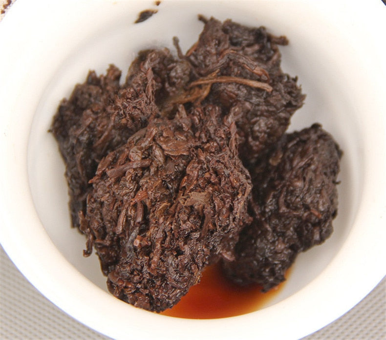HelloYoungChinese Pu-erh tea Old Chen tea 200g cooked pure Tuo green food healthy Shu tea