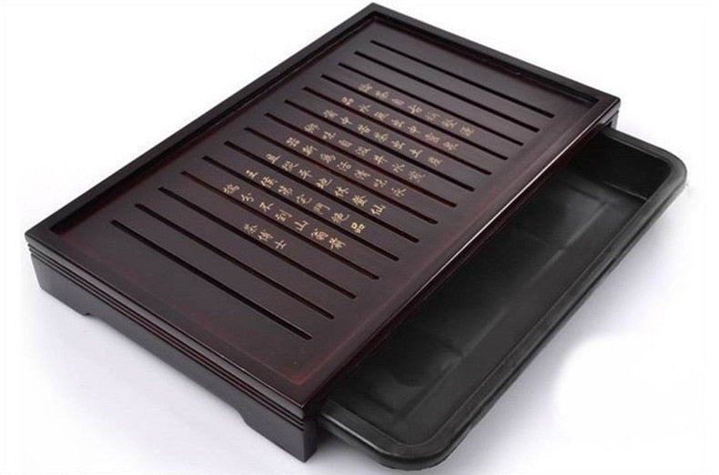 CJ186 Hot Sale Kung Fu Tea Set Natural Solid Wooden Tea Tray Rectangular Wood Traditional Puer Tea Tray Big Size