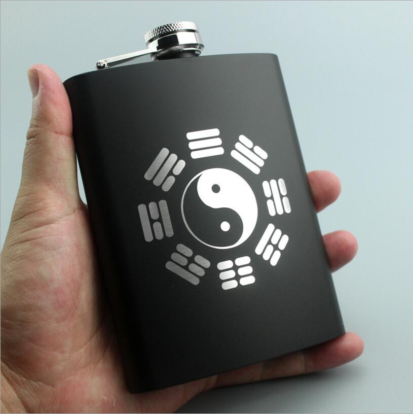 8OZ Ounce Elvis Skull KGB Godfather Stainless Steel Black Whiskey Vodka Hip flask Portable Flagon Alcohol Bottle
