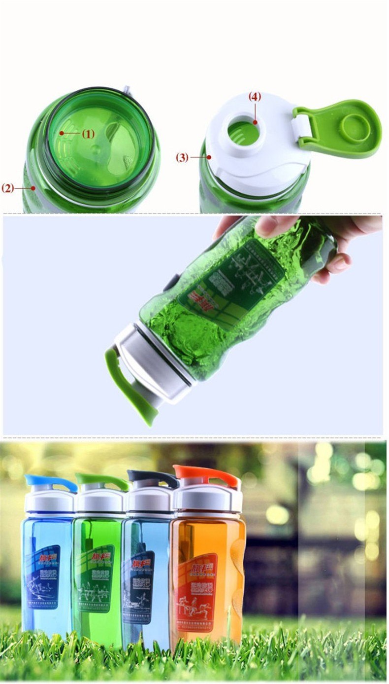 CJ027 Fashion Clamshell Drinkware Space CupPlastic Water Bottles With Cover Lip Filter Sports Bottle Portable Drinking bottle