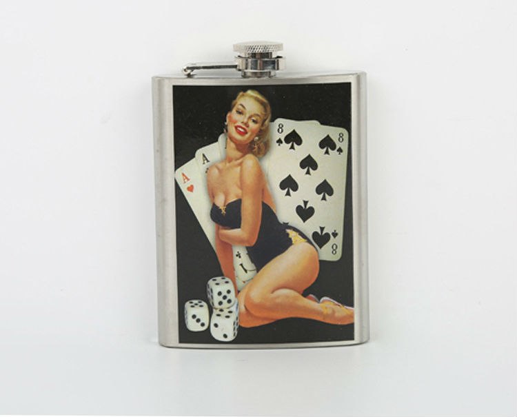 Creative Popular Stainless Steel Hip Flask 8oz Female Model Whiskey Liquor Wine Flask Personalized Outdoor lagon