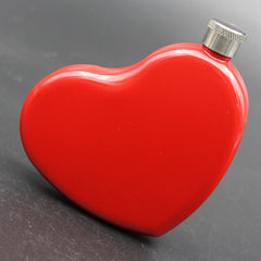 4.4 OZ Stainless Steel Portable Painted Heart Shape Small Hip Flask Whiskey Vodka Bottle Valentine's Day As Gift Wine