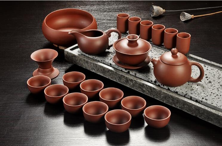 Yixing Purple sand tea set black/red ceramic kung fu Teapot, handmade Purple sand teapot teacup gaiwan Tureen tea ceremony