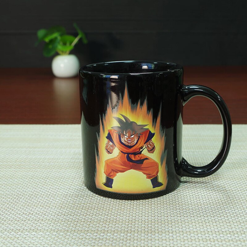 Dragon Ball Color Change Ceramic Mug Goku Cartoon Novelty Heat Reactive Coffee Cup Z Colored Changing Magic Cups
