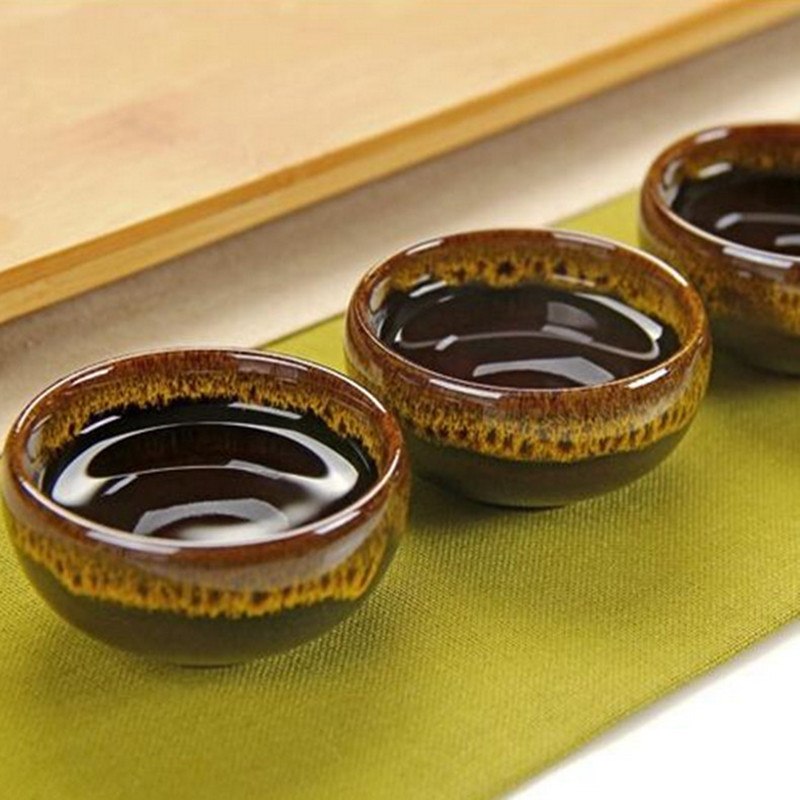 CJ187 High Quality 4 pcs/lot China Dehua Colorful ceramic cup Binglie tea cup Beautiful Environmental protection