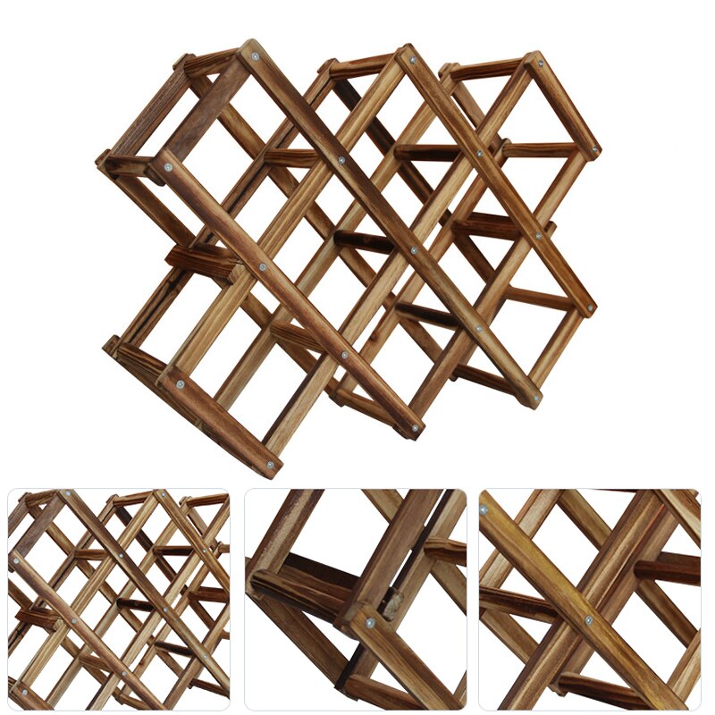 Wooden Red Wine Rack 10 Bottle Holder Mount Bar Display Shelf Folding Wood Wine Rack Alcohol Neer Care Drink Bottle Holders