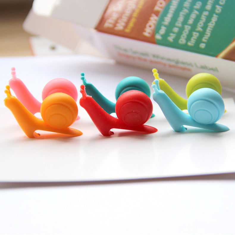 CJ058 Cute Snail Shape 10 pcs/Set Tea Bag Clip Cup Mug Tea Infusers Strainer Clips Party Decor Silicone Tea Bag Holder