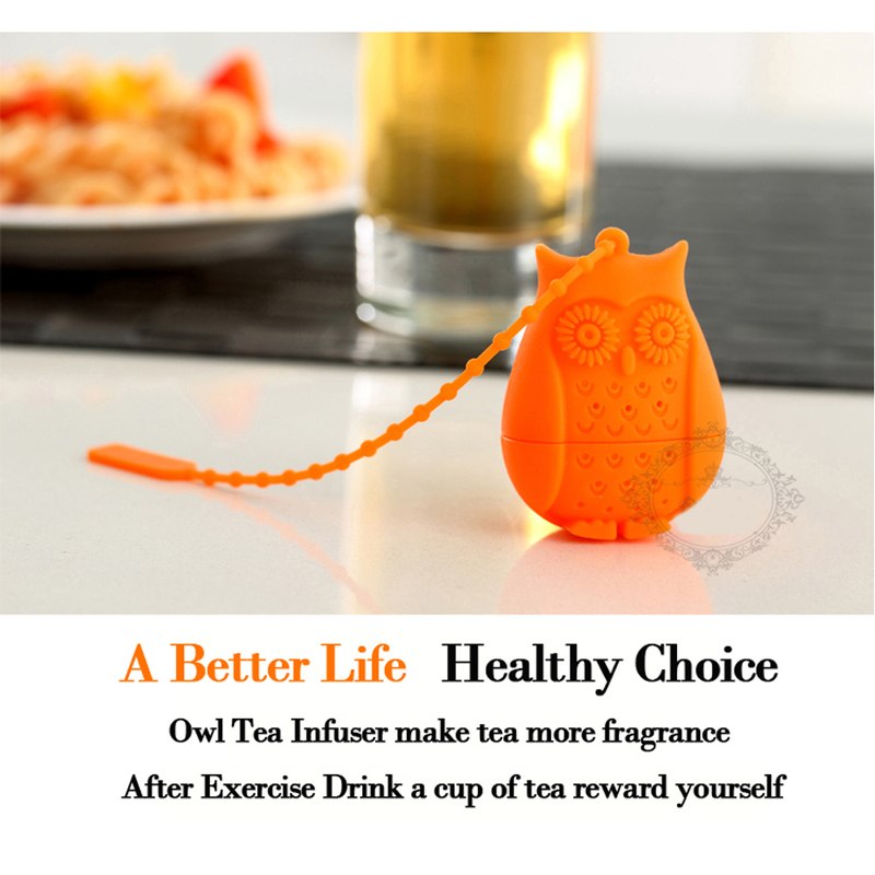 Hot Sale Owl Tea Bags Tea Strainers Silicone Teaspoon Filter Infuser Silica Gel Filtration coffee tea infuser