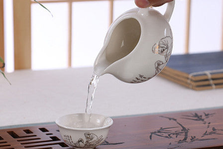 CJ234 Tea set Include total 10 pcs High quality elegant gaiwan, Beautiful and easy teapot kettle Chinese porcelana tea se